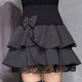 Lace Pleated Skirt, Wool Midi Skirt, A-Line Mini Skirt