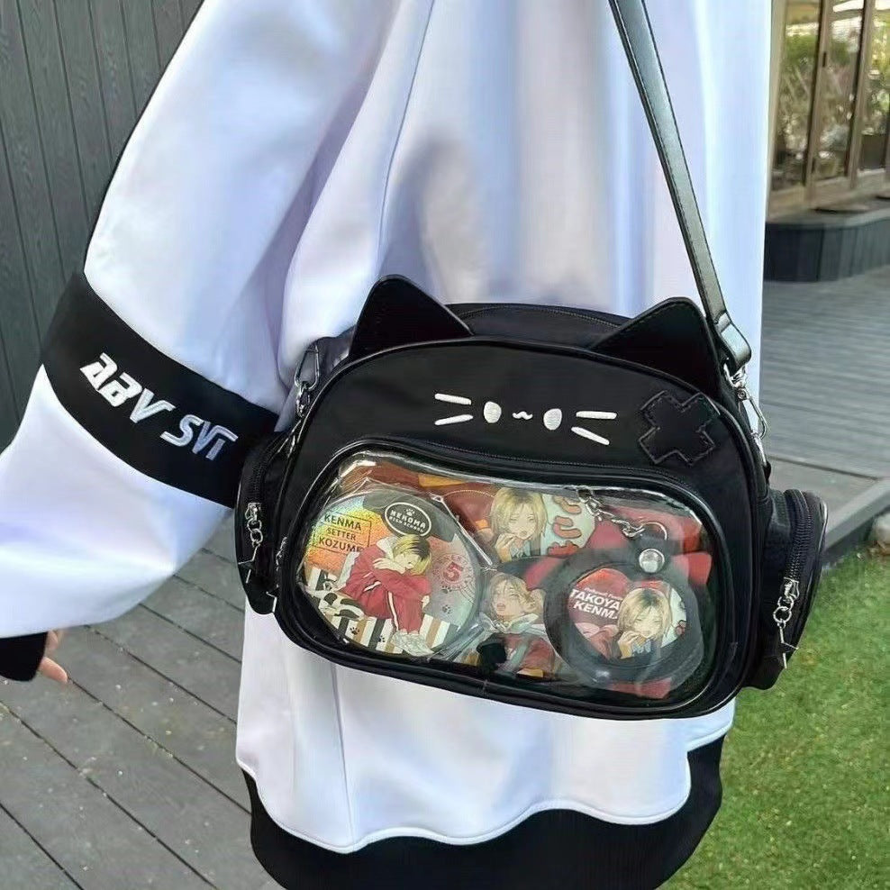 Y2K Cute Cat Large Capacity Crossbody Bag 2023