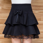 Lace Pleated Skirt, Wool Midi Skirt, A-Line Mini Skirt