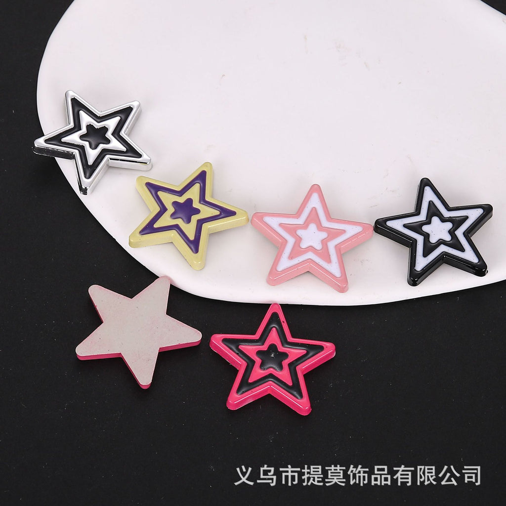 Y2K Pink Heart Rhinestone Star Accessories and Clips