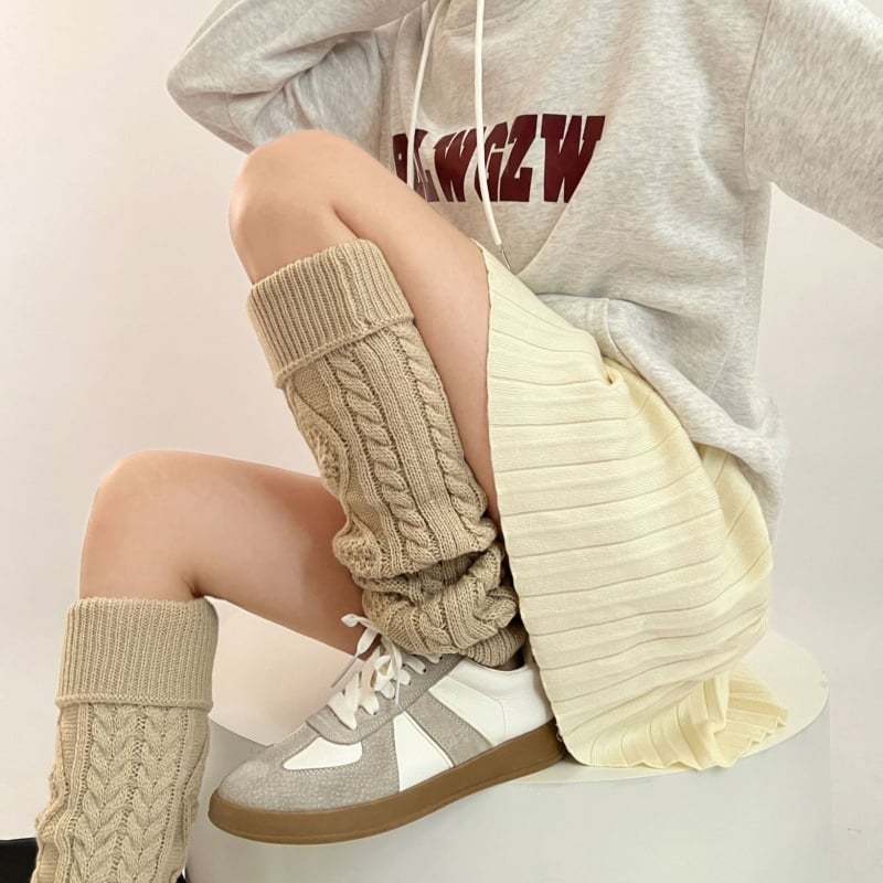 Heart ROMBUS Twist Flanging Thigh High Socks for Girls