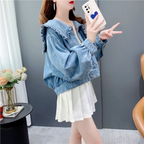 New Women's Jean Jacket with Doll Collar Y2K Fashion