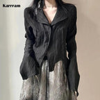 Gothic Irregular Y2K Dark Aesthetic Shirt for Women