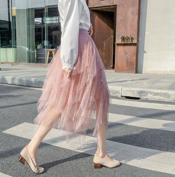 Sheer Tulle Skirt, Fairy Skirt, Sequin Midi Skirt