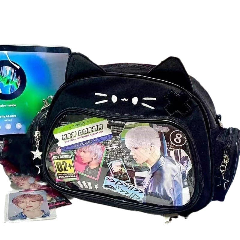 Y2K Cute Cat Large Capacity Crossbody Bag 2023