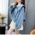 New Women's Jean Jacket with Doll Collar Y2K Fashion