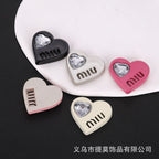 Y2K Pink Heart Rhinestone Star Accessories and Clips