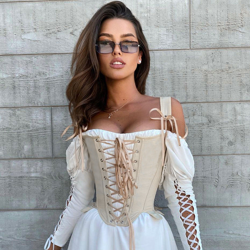 Fashionable Autumn Women's Sleeveless Corset Dress
