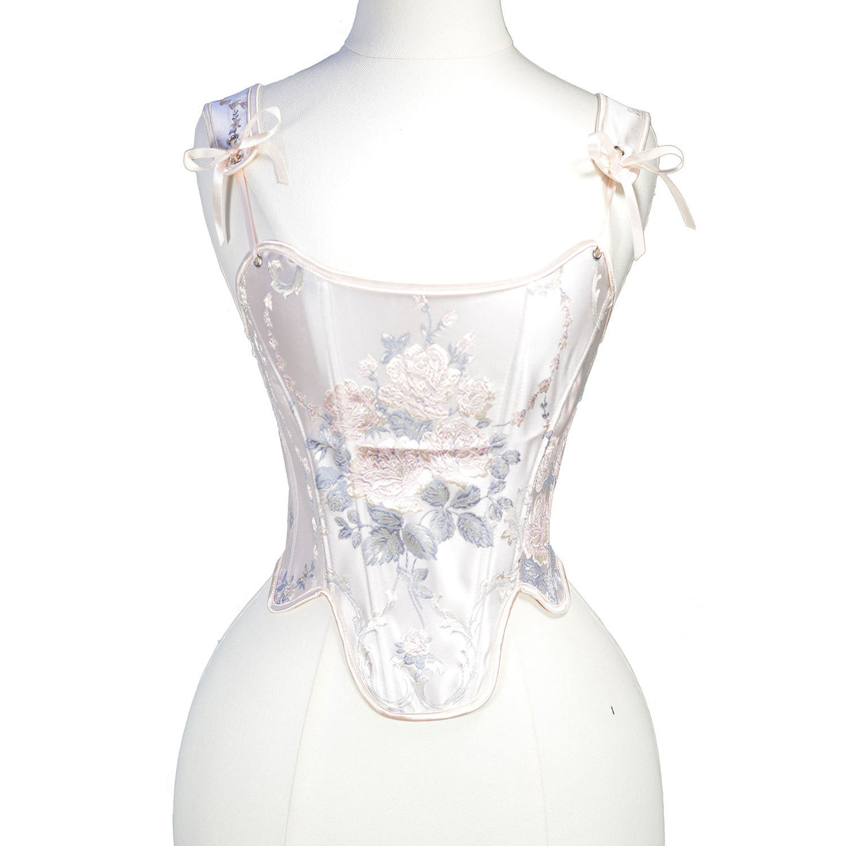 European Style Floral Embroidery Corset Top