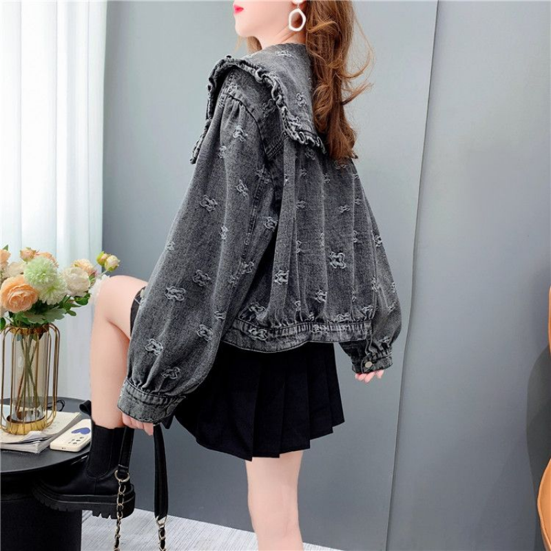New Women's Jean Jacket with Doll Collar Y2K Fashion