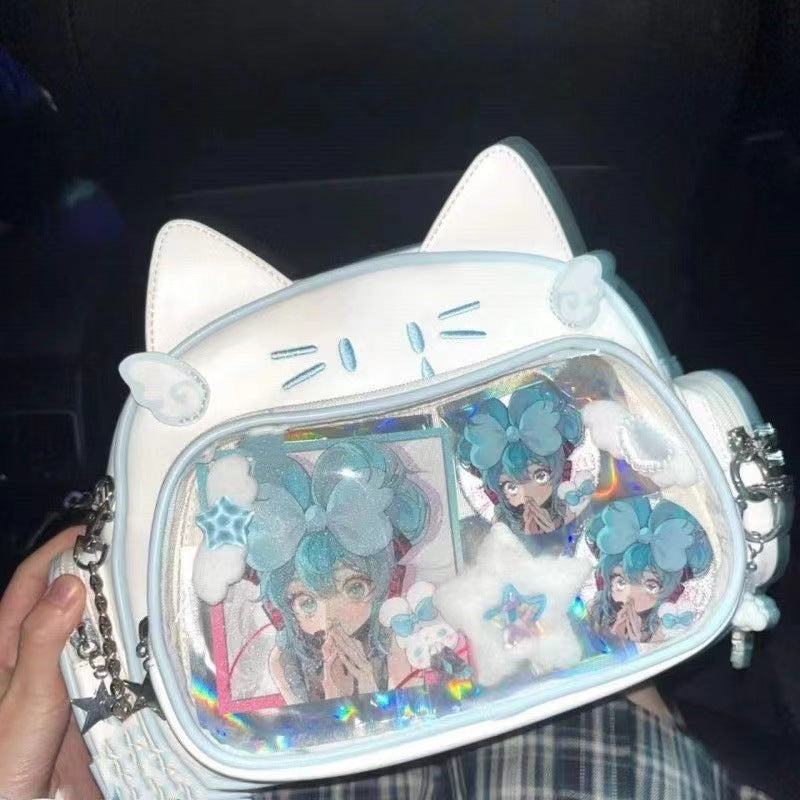 Y2K Cute Cat Large Capacity Crossbody Bag 2023