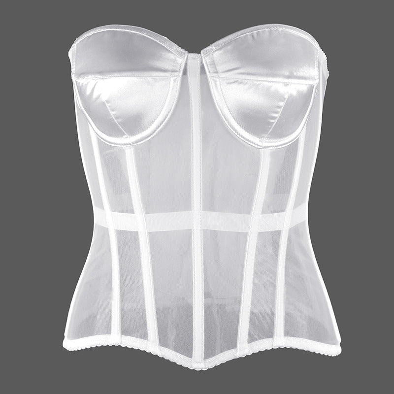 P3202 Breathable Mesh Sheer Fishbone Corset