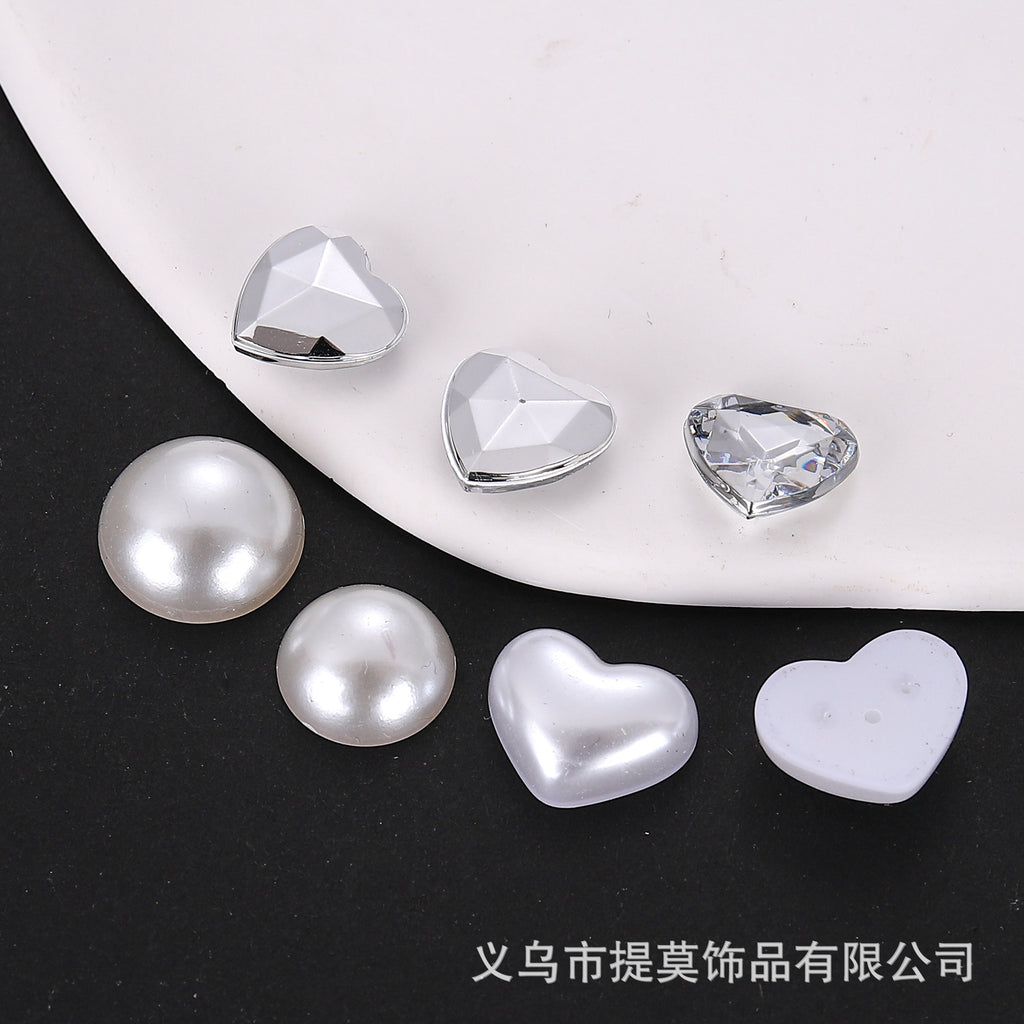Y2K Pink Heart Rhinestone Star Accessories and Clips