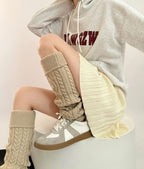Heart ROMBUS Twist Flanging Thigh High Socks for Girls