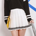 Pleated Skirt, Midi Skirt, Navy Sailor Mini Skirt