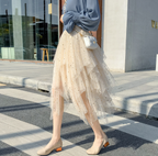 Sheer Tulle Skirt, Fairy Skirt, Sequin Midi Skirt