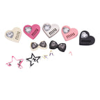 Y2K Pink Heart Rhinestone Star Accessories and Clips