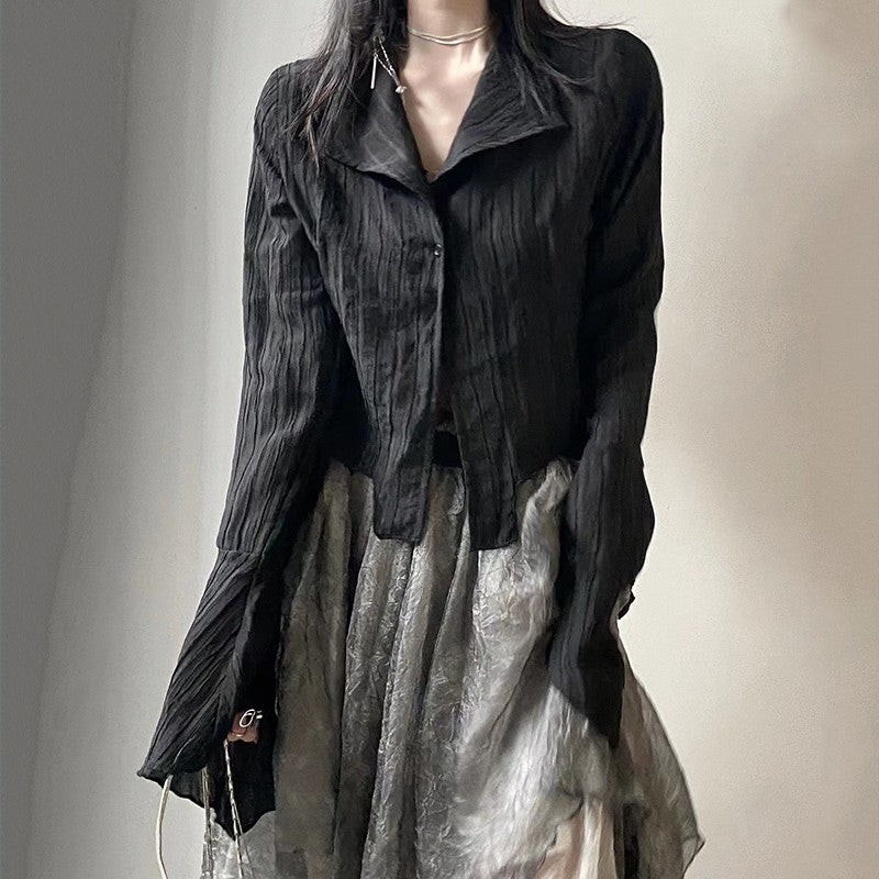 Gothic Irregular Y2K Dark Aesthetic Shirt for Women