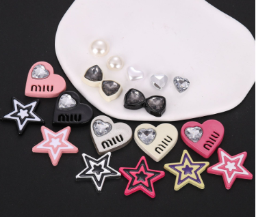 Y2K Pink Heart Rhinestone Star Accessories and Clips