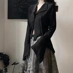 Gothic Irregular Y2K Dark Aesthetic Shirt for Women