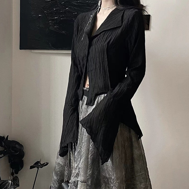 Gothic Irregular Y2K Dark Aesthetic Shirt for Women