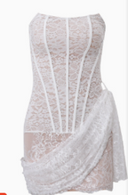 Asymmetric Lace Mini Dress with Corset