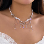 Y2K Butterfly Choker Necklace with Unique Bead Design